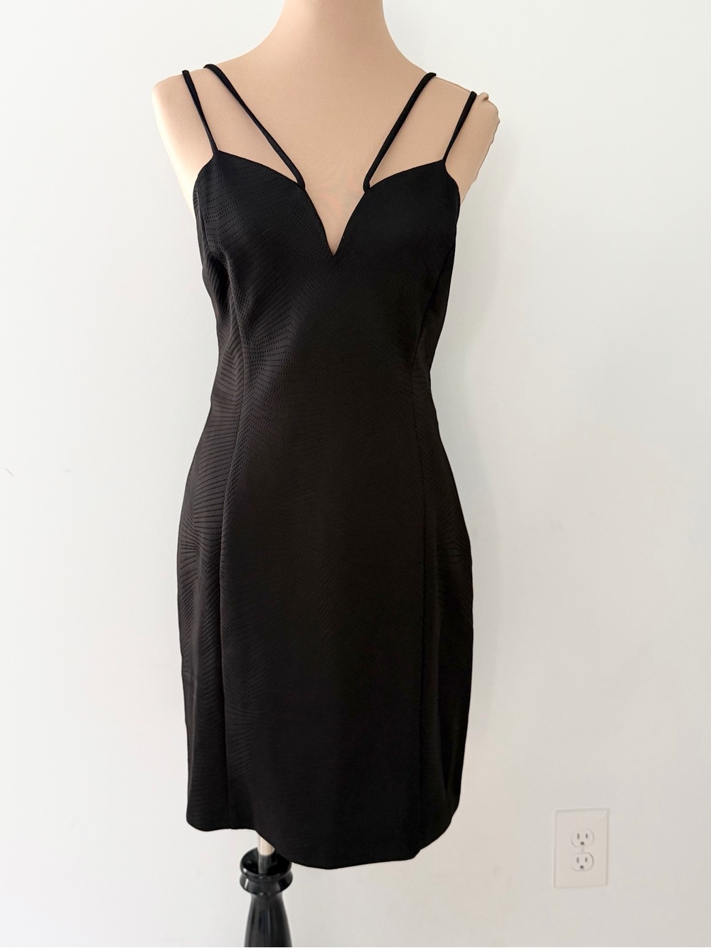 Black Strappy V-Neck Dress